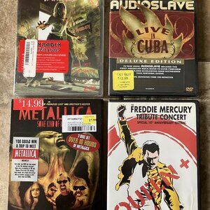 4 Lot DVD Metallica, Iron Maiden, Audioslave, Freddie Murcury Tribute Concert